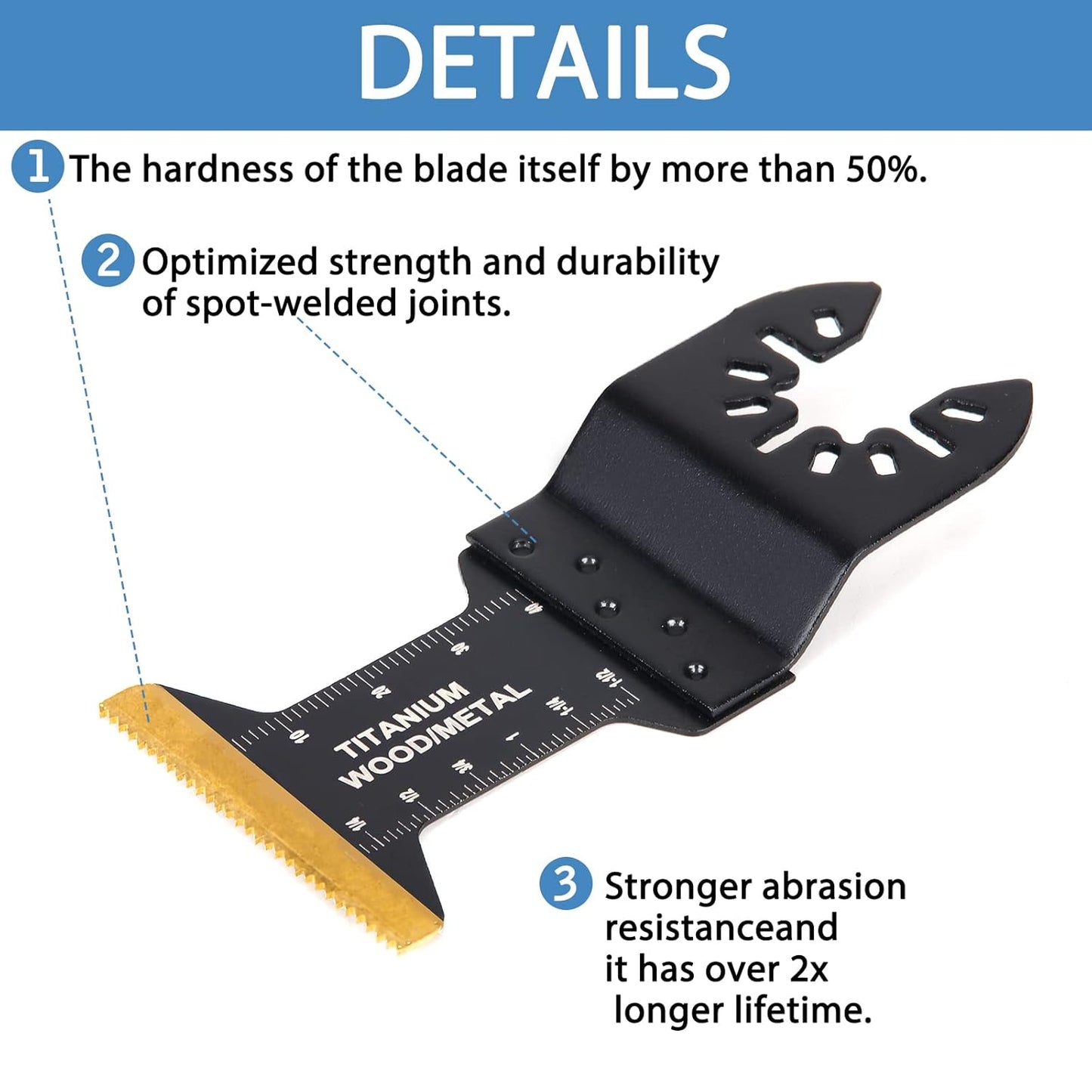 26-Piece Titanium Oscillating Saw Blades Kit - Fits DeWalt, Ryobi, Milwaukee & More