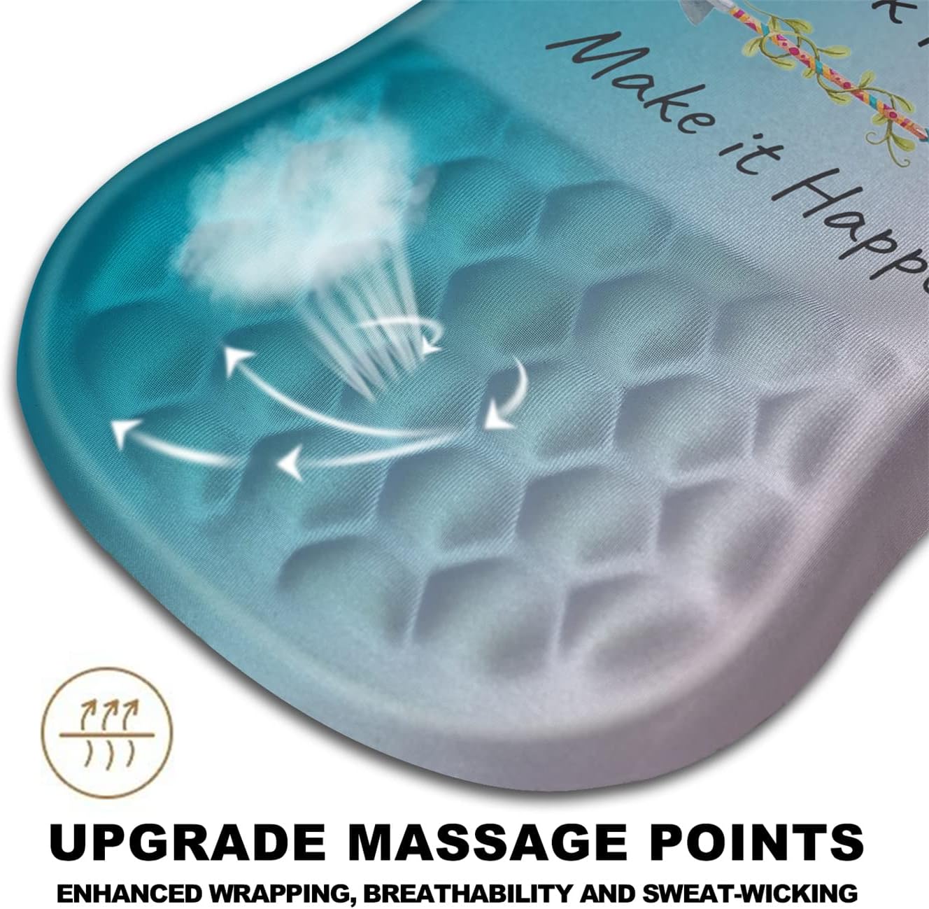 Ergonomic Mouse Pad with Wrist Support – Massage Dots, Non-Slip Base, 12"x8"