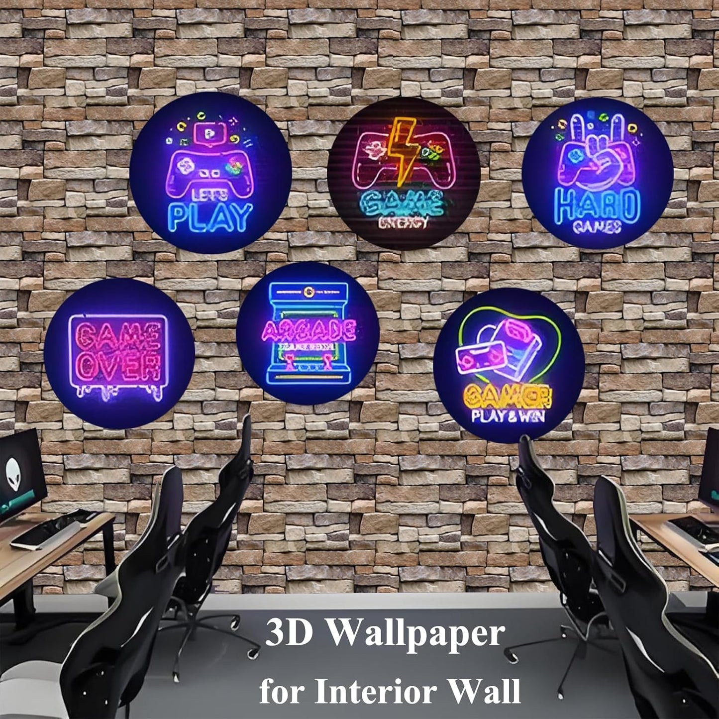 10PCS 3D Peel and Stick Wall Panels – Self-Adhesive PVC Brick Wallpaper, Waterproof for Living Room
