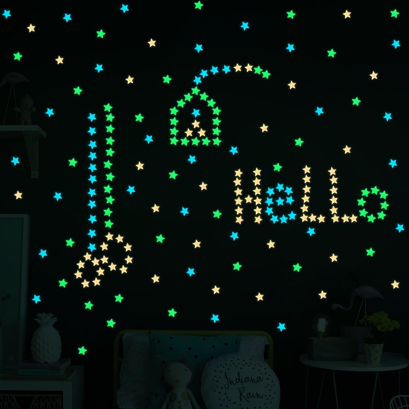 100 Pcs Glow in The Dark Stars – Luminous Wall Stickers for Kids' Bedroom Ceiling Decor