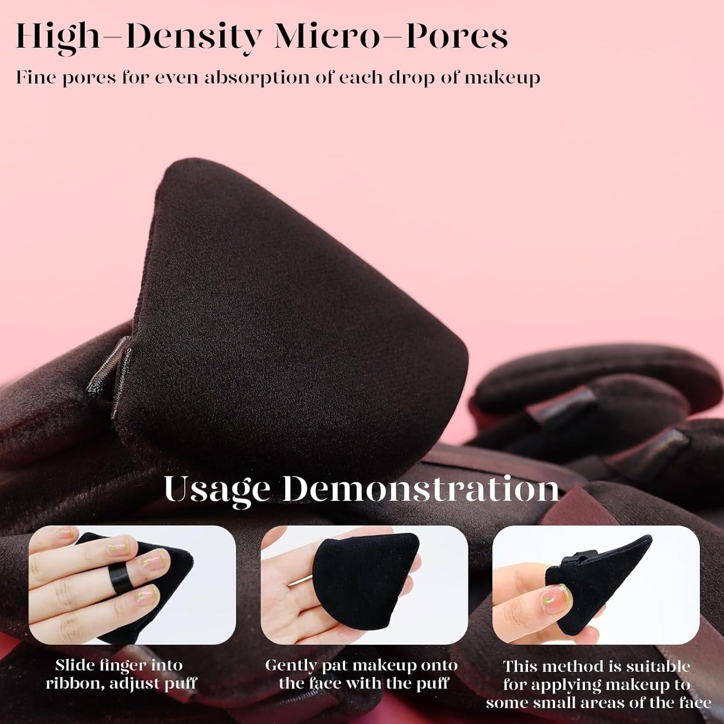 12pcs Triangle Powder Puffs for Face – Makeup Puffs for Loose & Cosmetic Foundation, Contouring, Cloud Kiss Beauty Tools