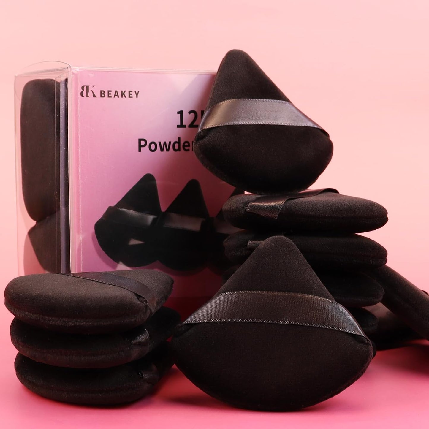 12pcs Triangle Powder Puffs for Face – Makeup Puffs for Loose & Cosmetic Foundation, Contouring, Cloud Kiss Beauty Tools