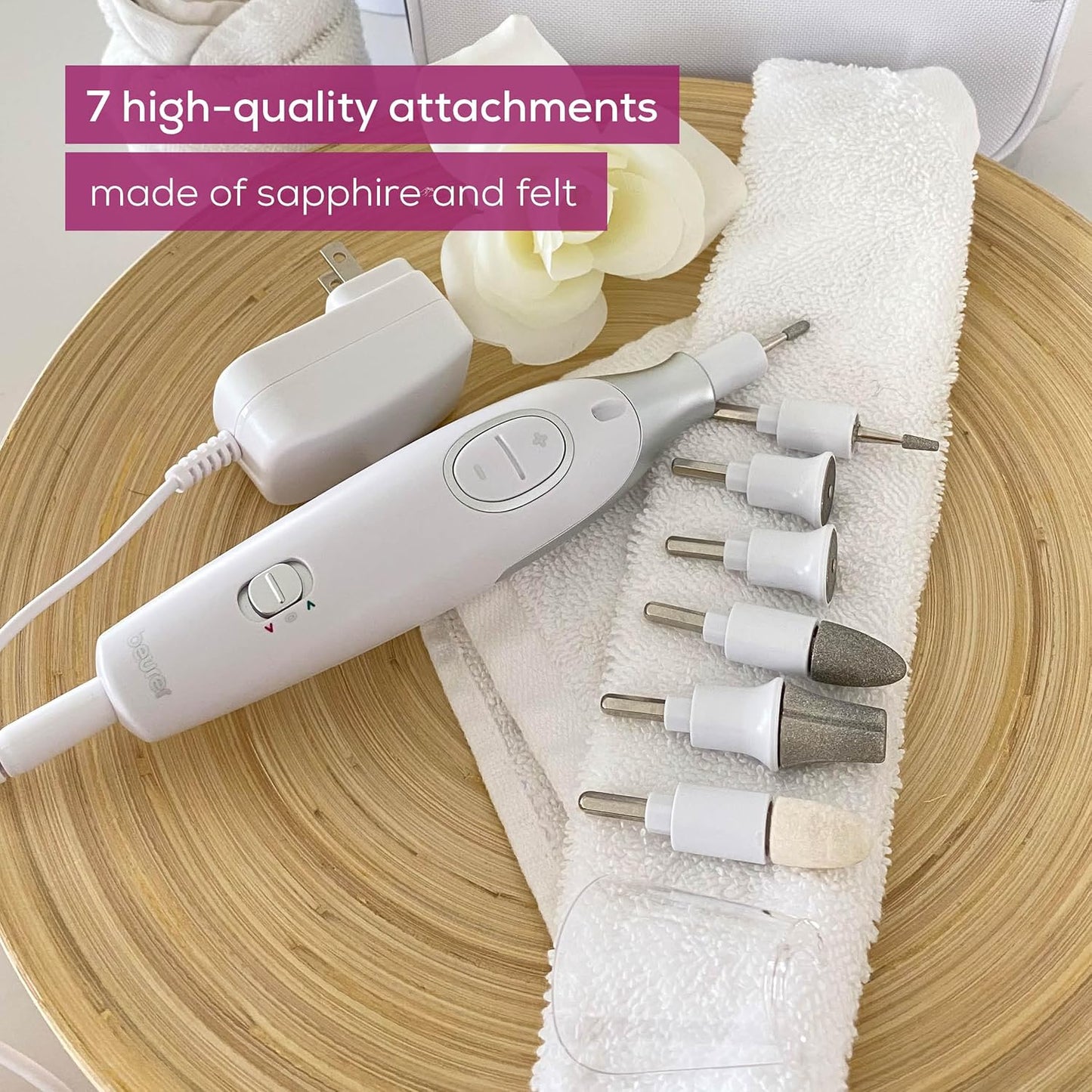 7-in-1 Electric Nail Drill Kit – LED Light, Sapphire Bits, Manicure & Pedicure Set with Case