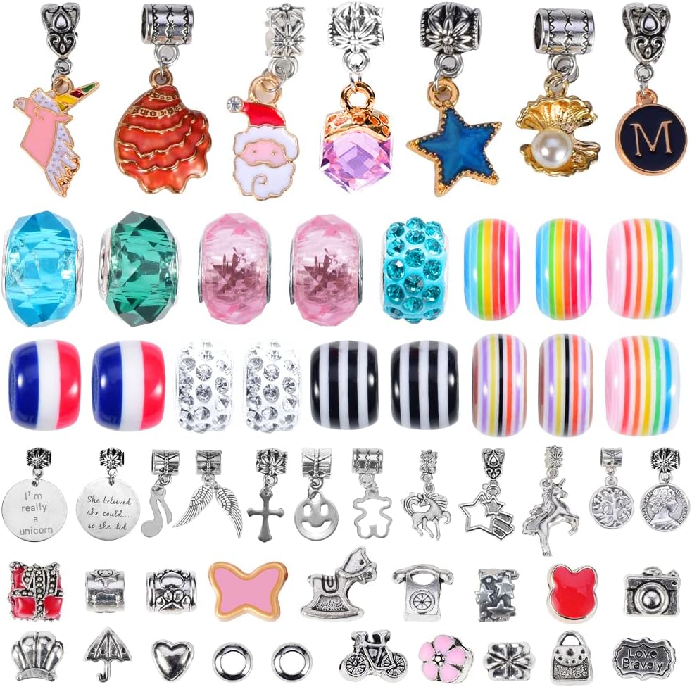 Unicorn Charm Bracelet Making Kit - Creative Jewelry Craft Set for Girls Ages 8-12, Perfect Gift for Self-Expression