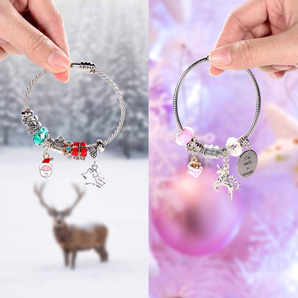 Unicorn Charm Bracelet Making Kit - Creative Jewelry Craft Set for Girls Ages 8-12, Perfect Gift for Self-Expression