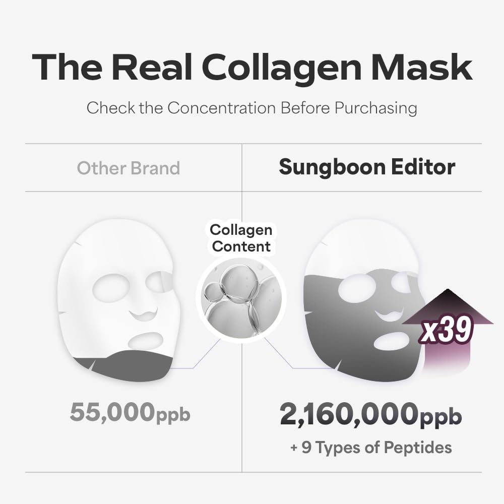 Deep Collagen Overnight Mask, 4-Pack Hydrogel Facial Masks with 2,160,000ppb Collagen for Firming & Moisturizing