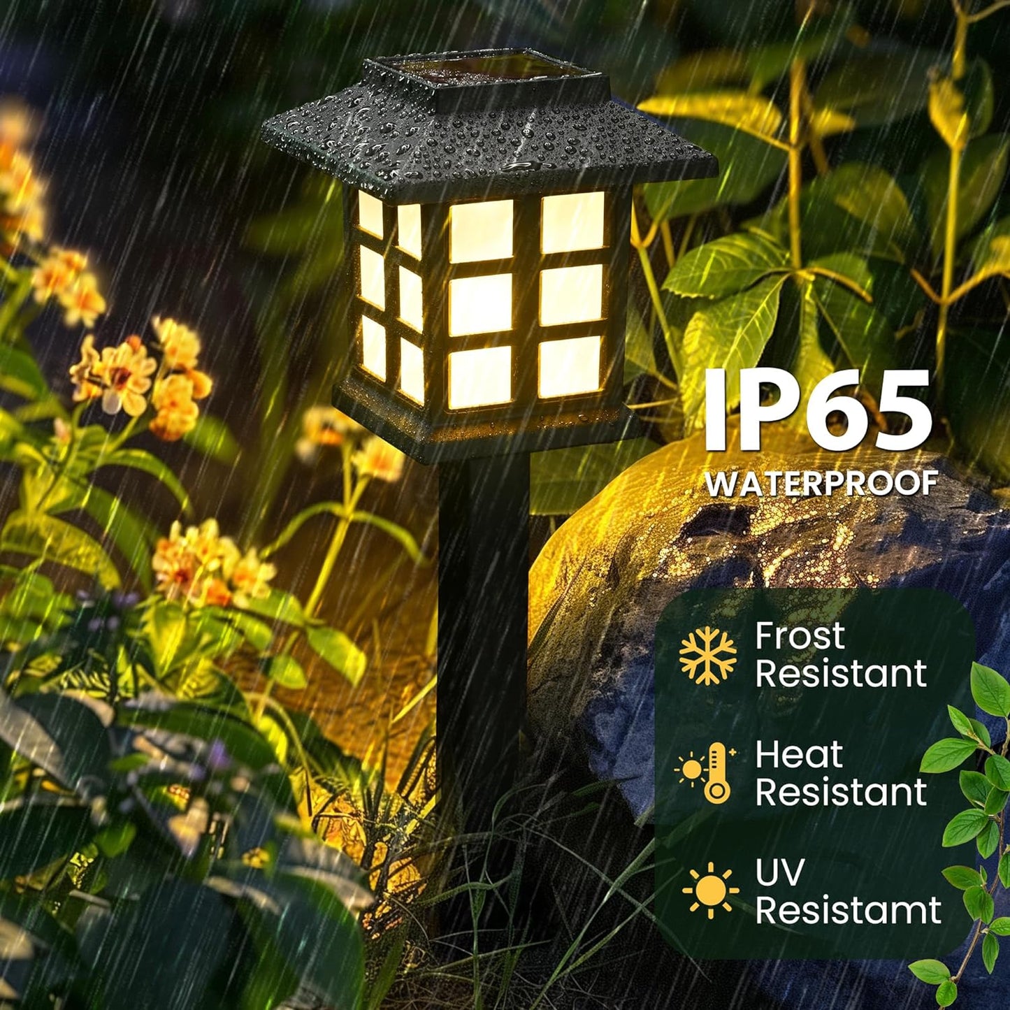 12 Pack Solar Outdoor Lights – LED Waterproof Walkway Lights for Garden, Patio, Yard, Driveway