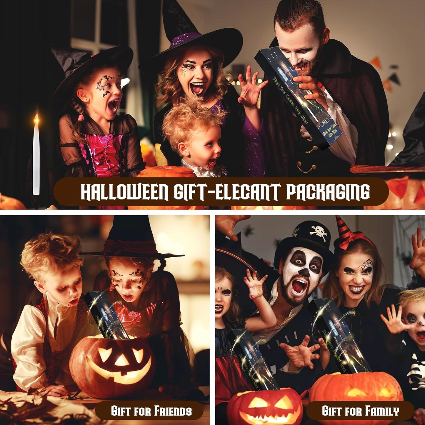 12pcs 8-Inch Floating LED Candles with Remote - Flickering Halloween Decor for Indoor/Outdoor