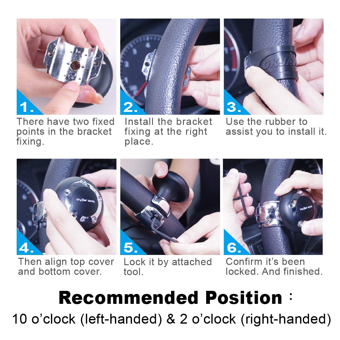 Universal Car Steering Wheel Spinner Knob – Power Handle Accessory (Black)