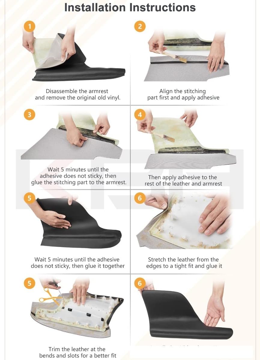 Door Armrest Cover for Honda Odyssey 2011-2017 – Black Vinyl Leather Replacement (1 Pair)