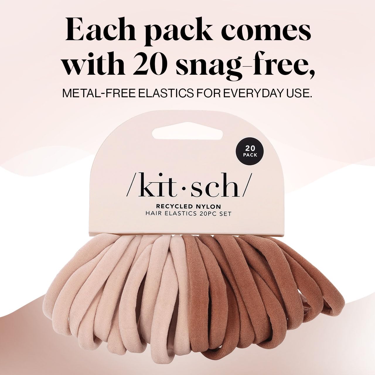 20pcs Blush Hair Ties for Girls & Women – No-Snag, Pain-Free, Damage-Free, Ideal for Ponytails, Updos & Braids