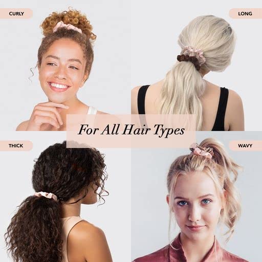 5PCS Satin Hair Scrunchies – Soft No-Damage Hair Ties for Women & Girls (Cameo)