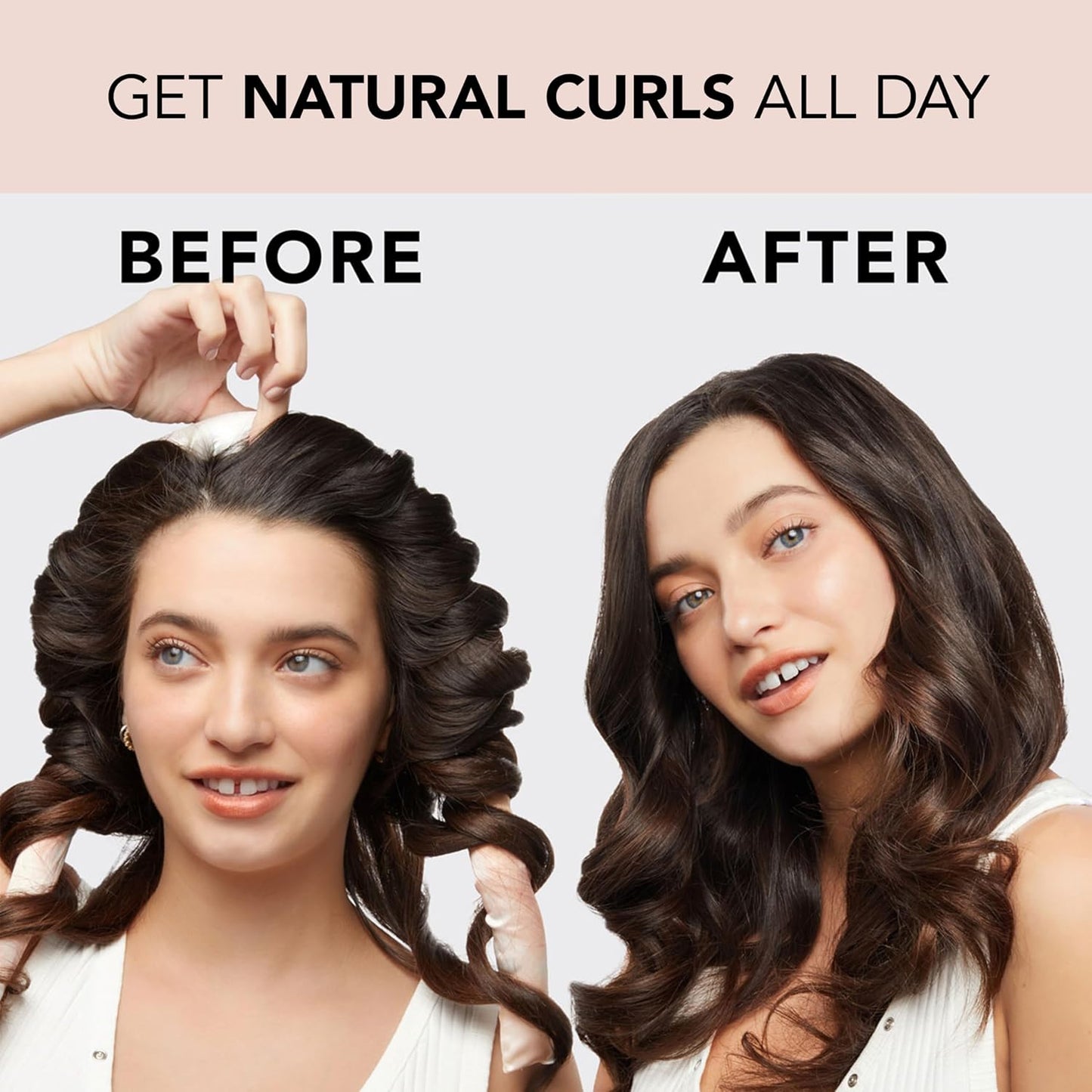 Satin Heatless Hair Curler Set - No Heat Overnight Curls with Rod & Scrunchies