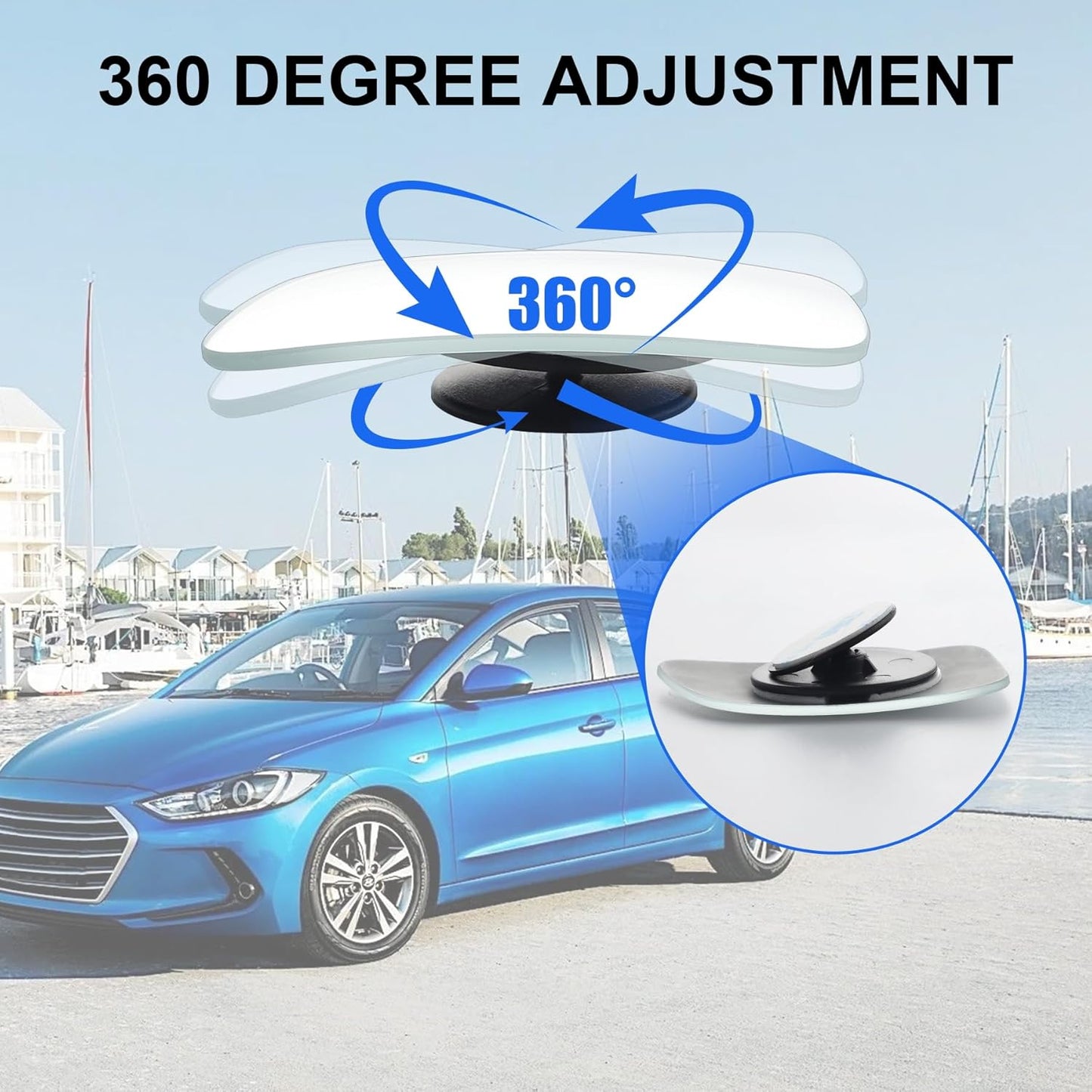 HD Blind Spot Car Mirrors - Frameless Convex Wide Angle Rear View for Cars, SUVs, Trucks & RVs