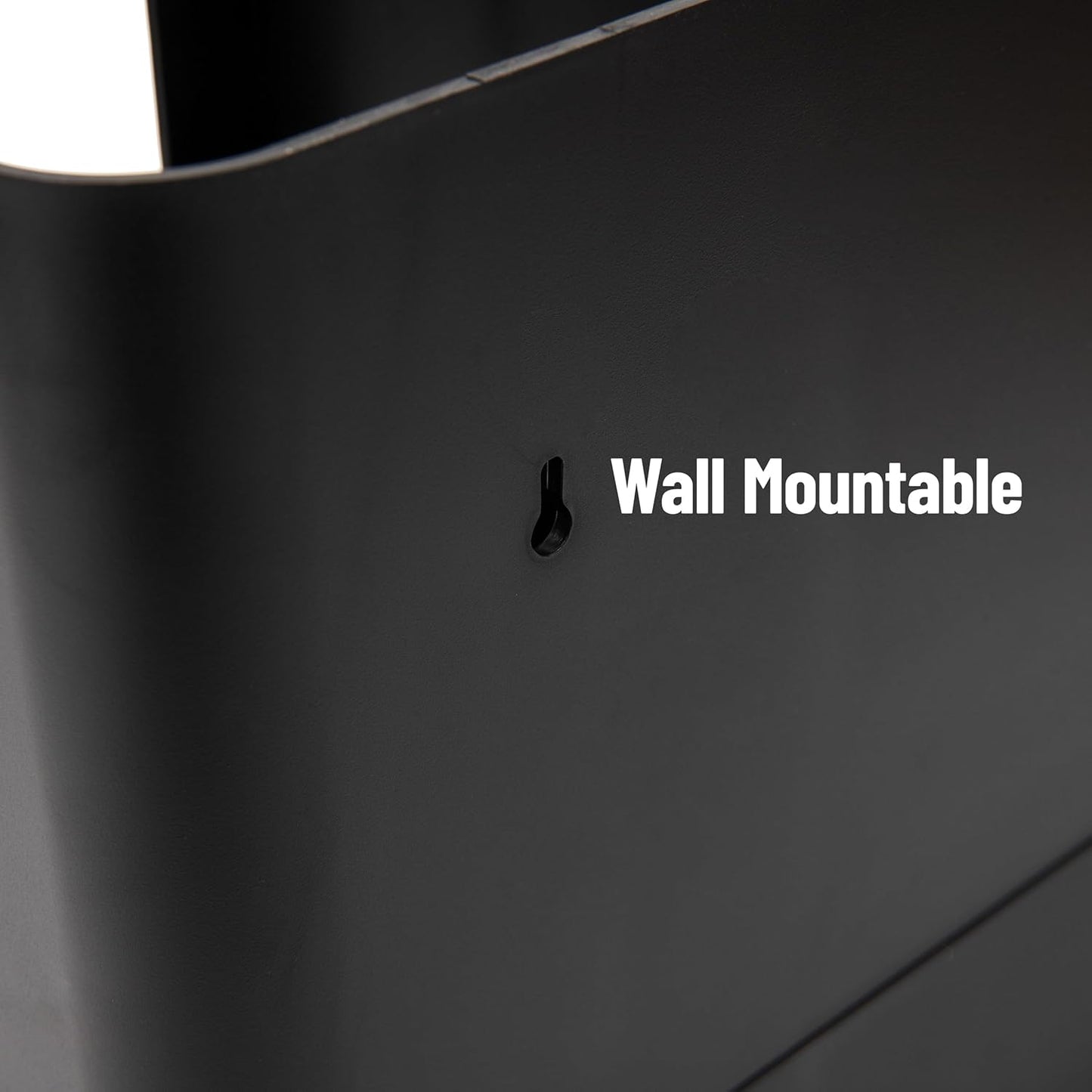 6 Compartment Upright Breakroom Coffee Condiment and Cup Storage Organizer, Black