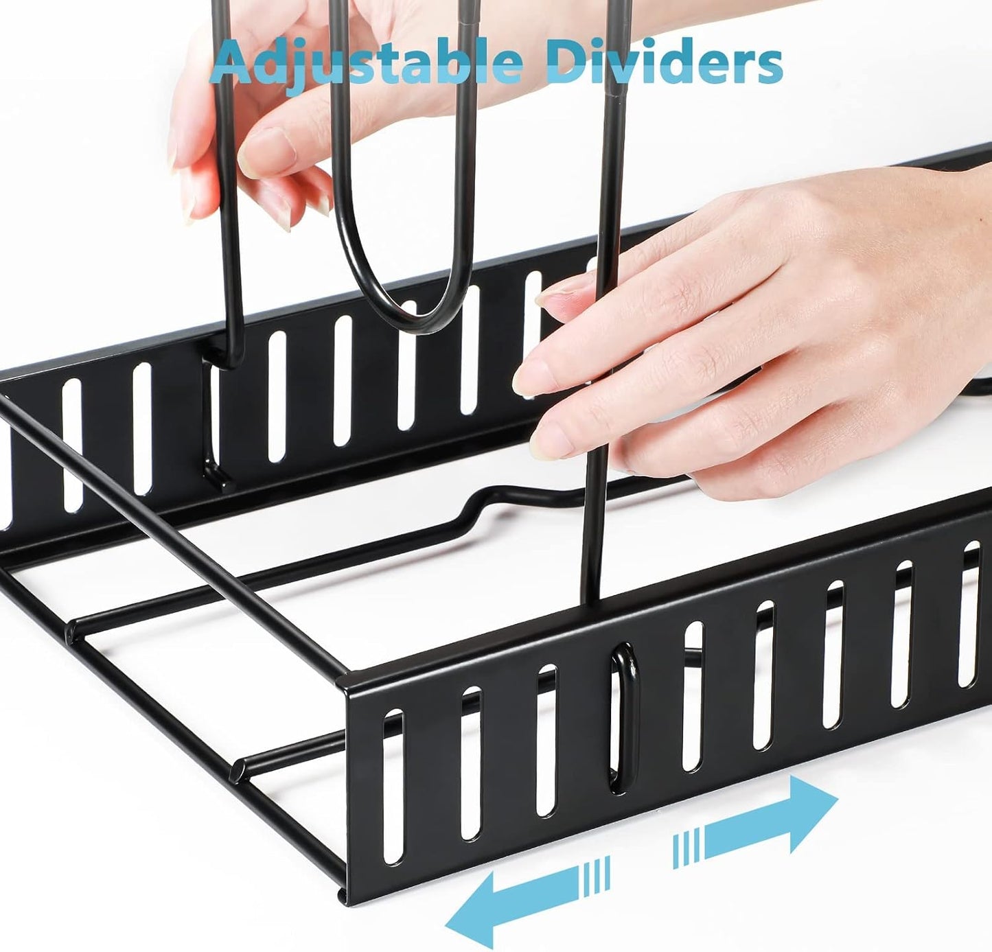 8-Tier Pot & Pan Rack – Adjustable Cabinet Organizer with 3 DIY Setups