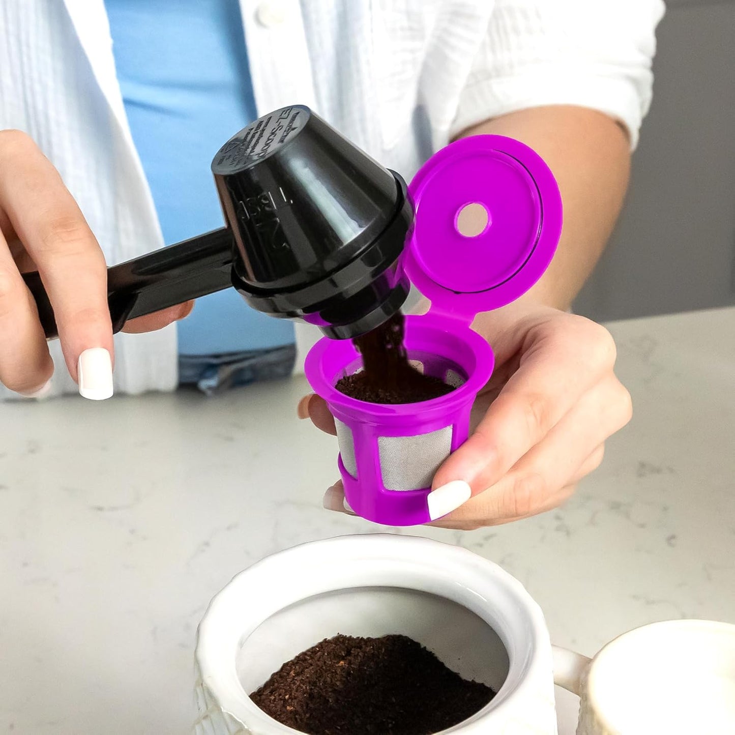 Cafe Save Reusable K Cup Coffee Filters - 4-Pack Refillable Pods with Mesh Strainer