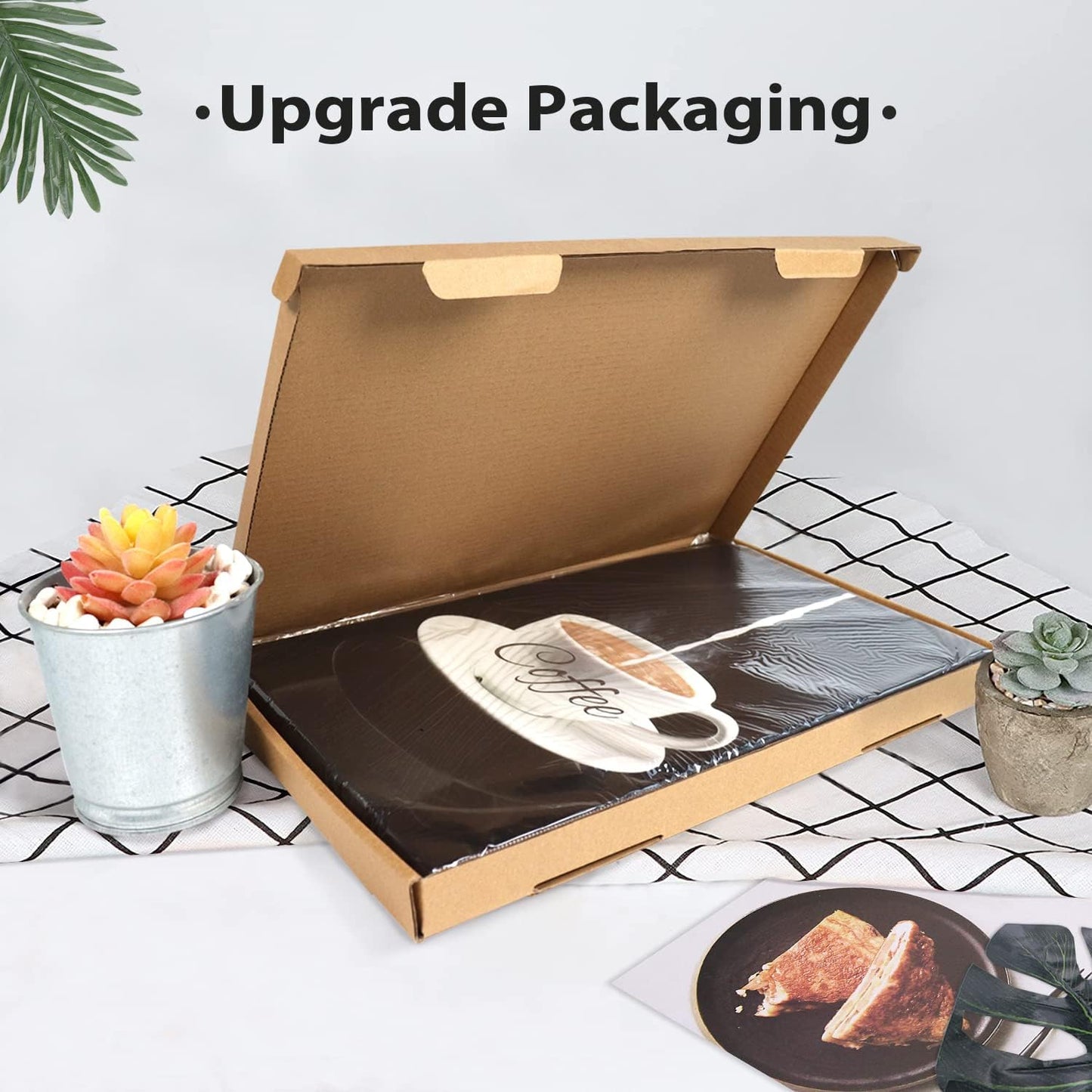 But First Coffee Sign - Art Coffee Bar Wall Decor for Kitchen, Modern Home Canvas Wall Art for Dining Room