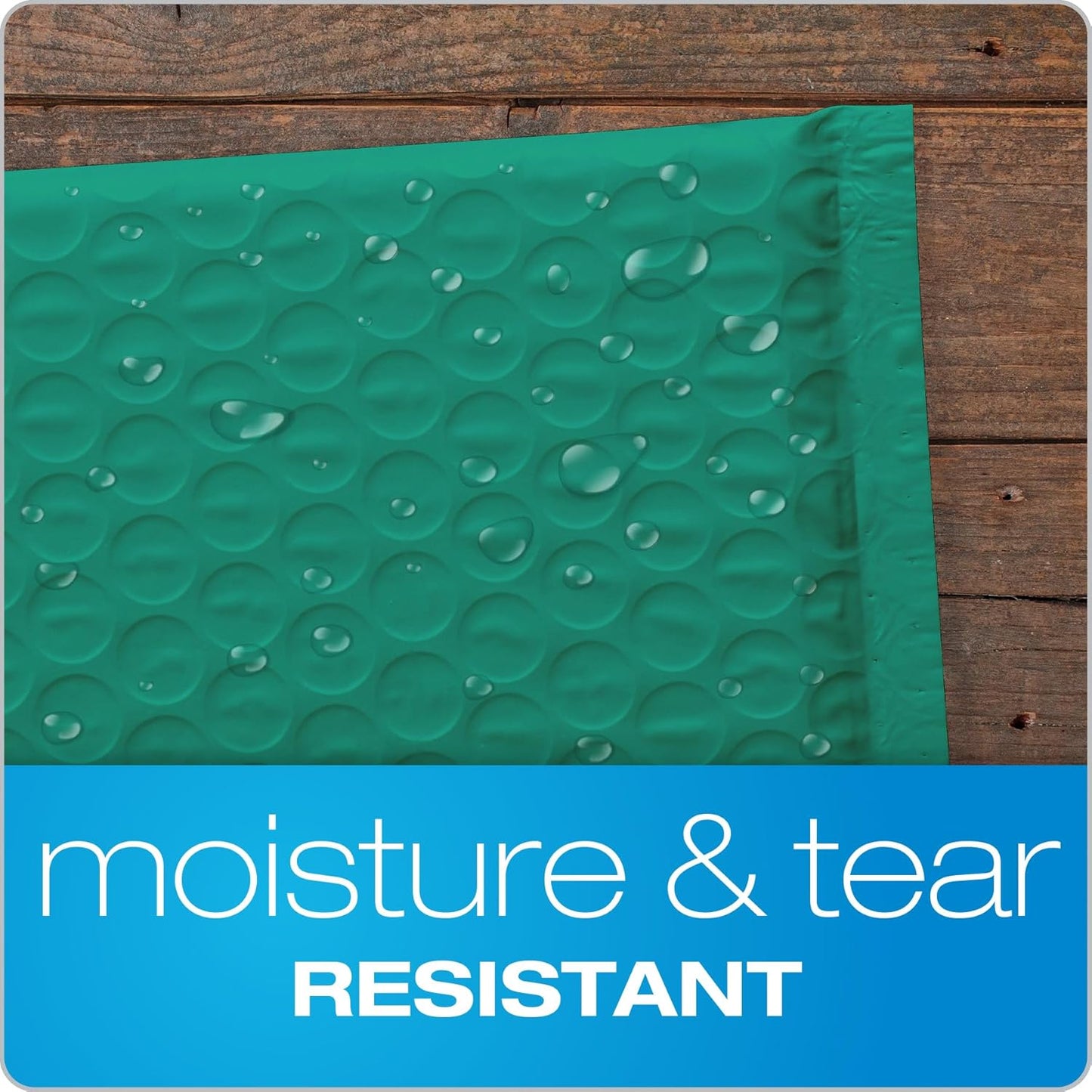 Turquoise Bubble Mailers 8.25"x11" – Padded Poly Shipping Envelopes, Self Seal, Water Resistant, 25 Pack