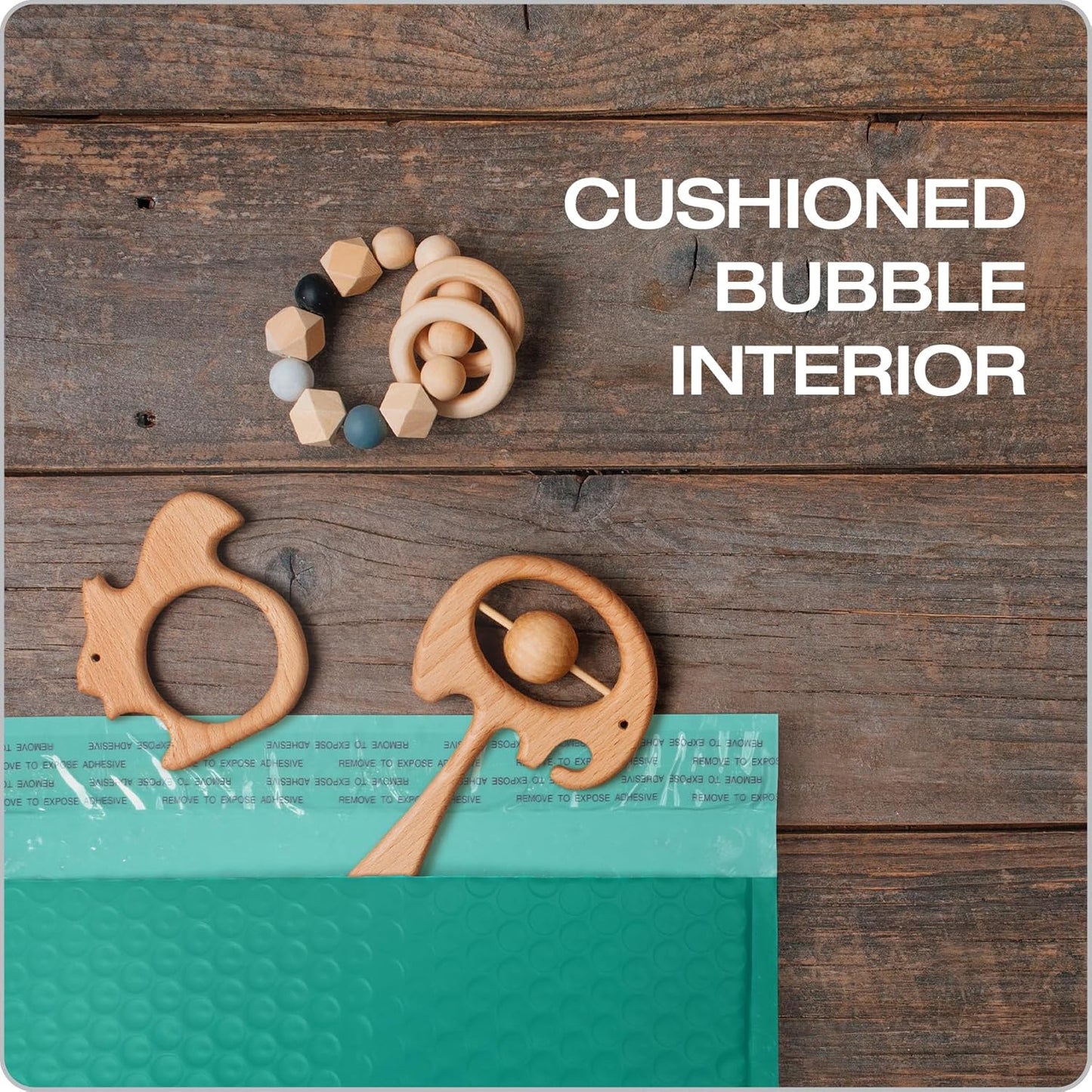 Turquoise Bubble Mailers 8.25"x11" – Padded Poly Shipping Envelopes, Self Seal, Water Resistant, 25 Pack
