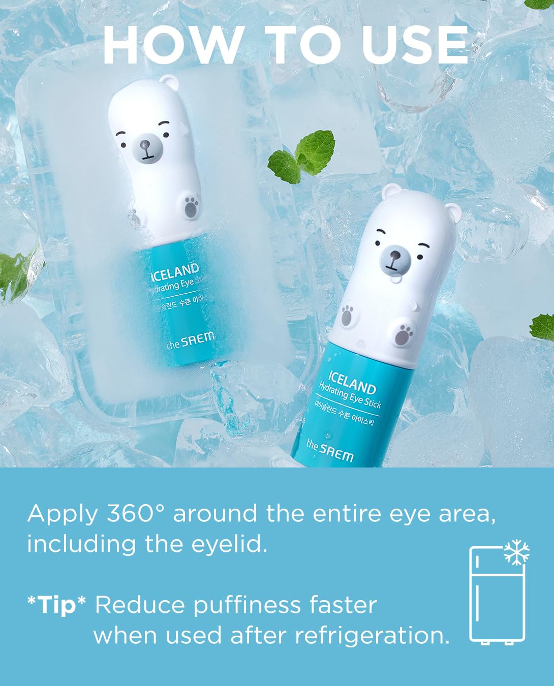 Iceland Hydrating Eye Stick – Cooling Balm for Dark Circles, Puffiness, Wrinkles, and Moisture (0.24oz)