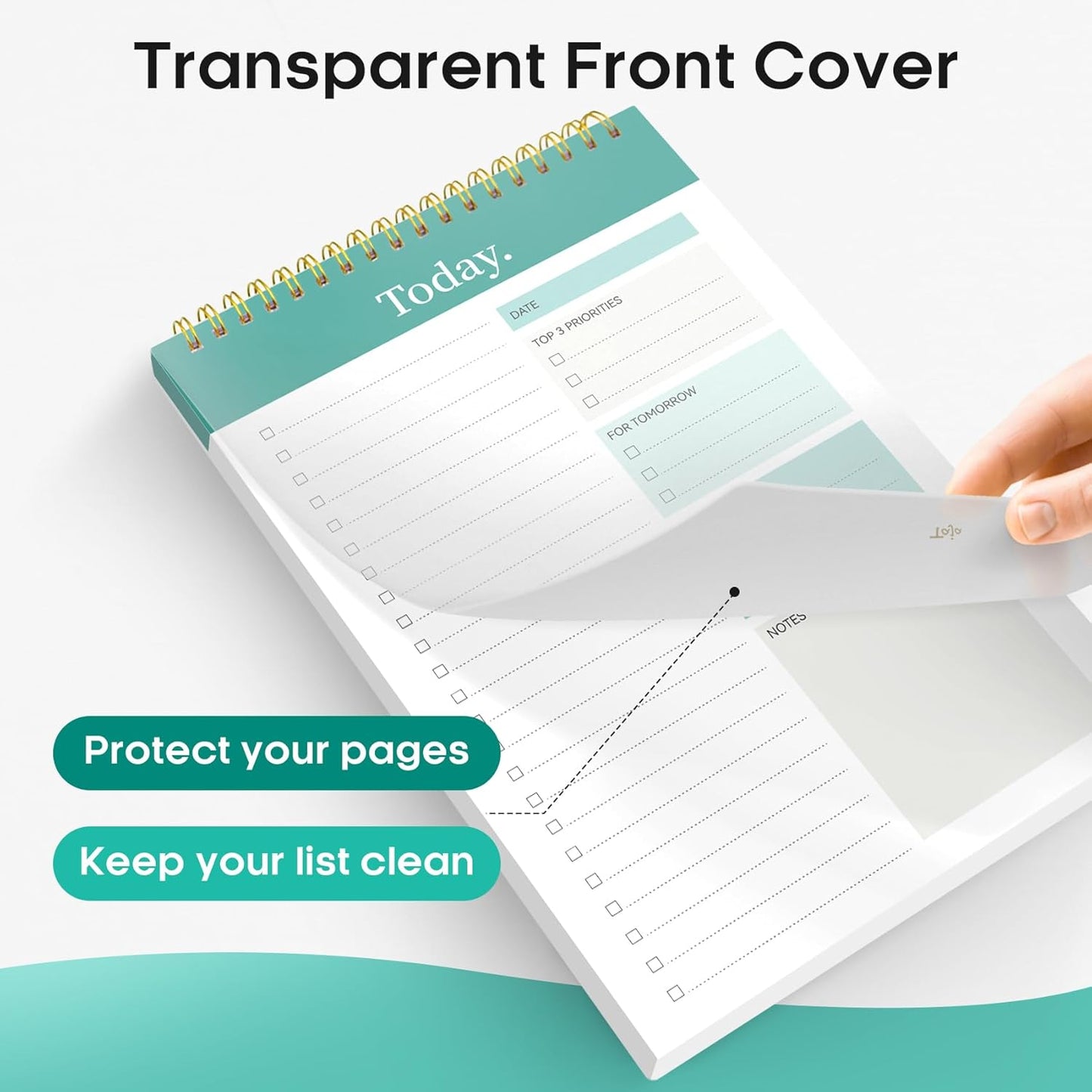 To-Do List Pad - 52-Sheet Undated Daily Planner for Tasks & Goals (Greenery Sway)
