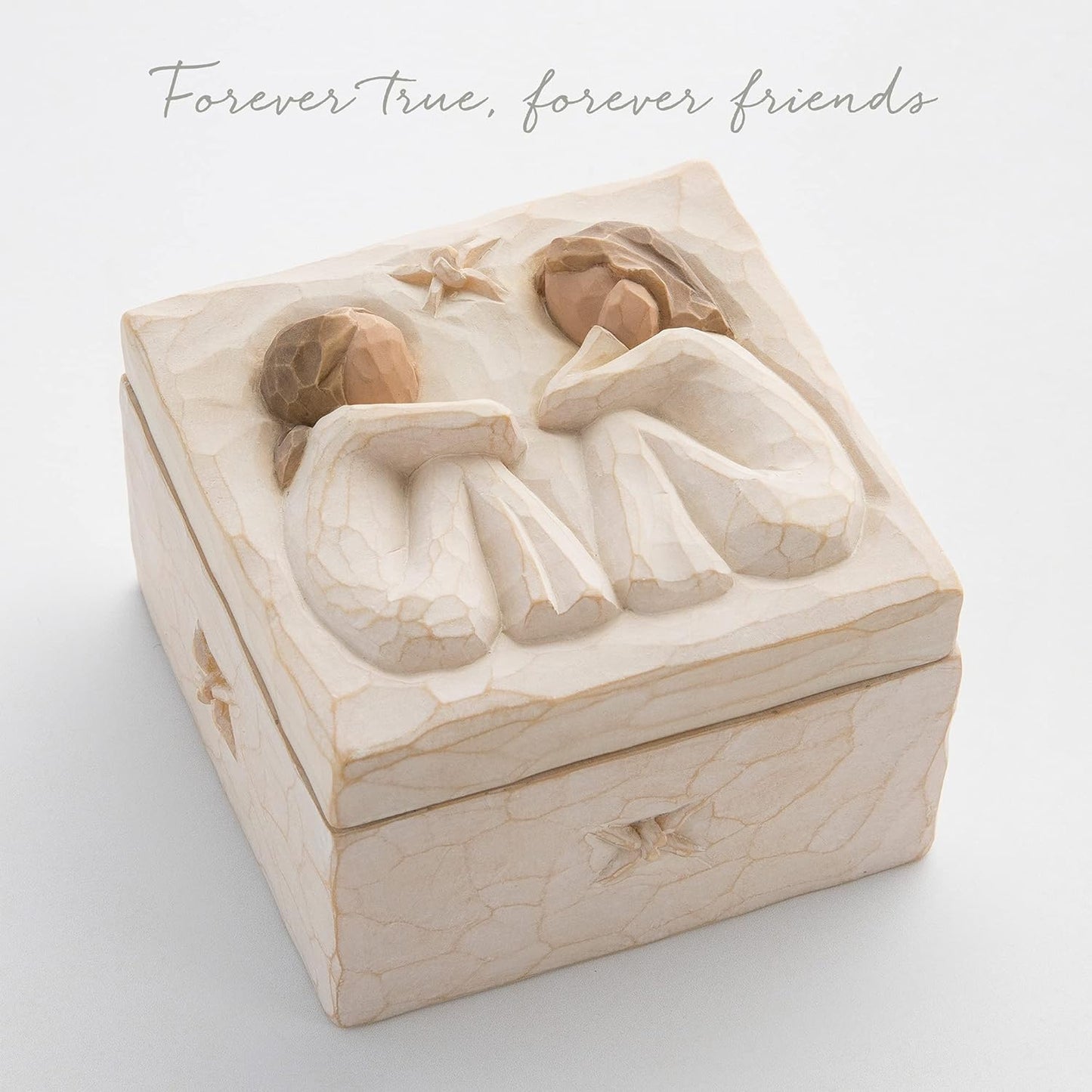 Friendship Keepsake Box, Hand-Painted, Forever True for Best Friends or Sisters