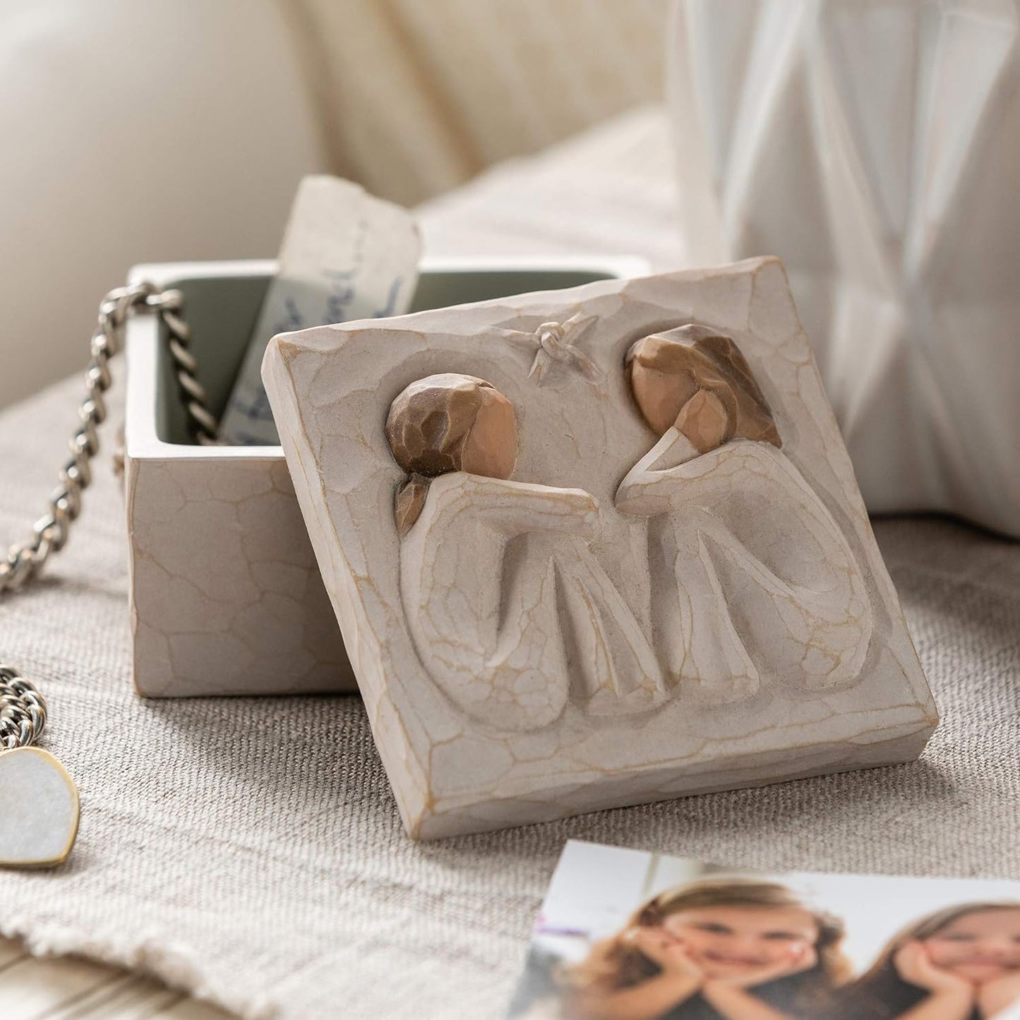 Friendship Keepsake Box, Hand-Painted, Forever True for Best Friends or Sisters
