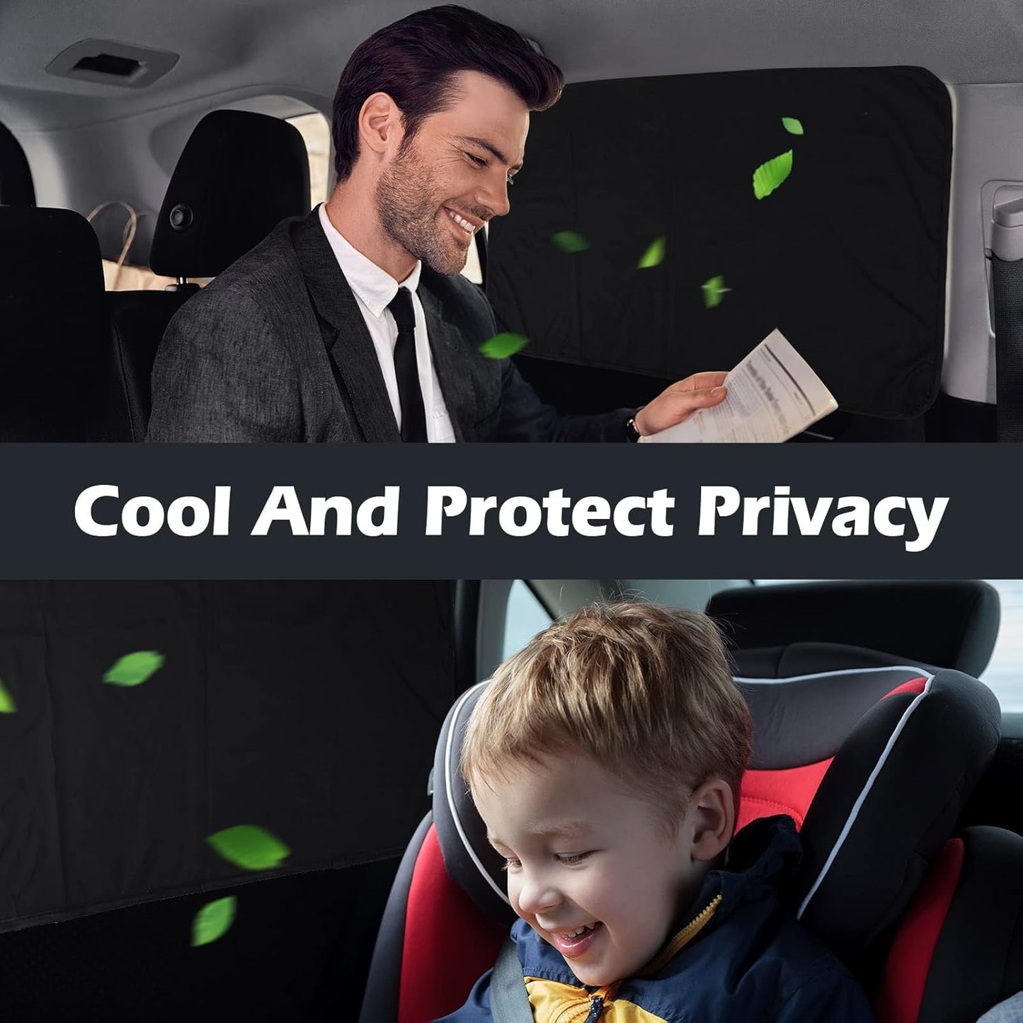 Car Window Shades 4-Pack – 100% Light Block Privacy Curtains for Baby, Sleeping, Camping, Nursing
