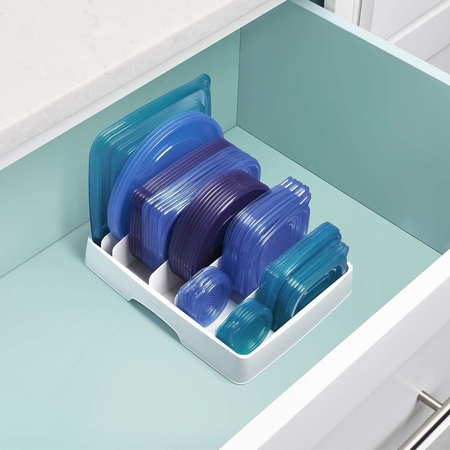 StoraLid Adjustable Food Container Lid Organizer – Large Kitchen Cabinet Storage