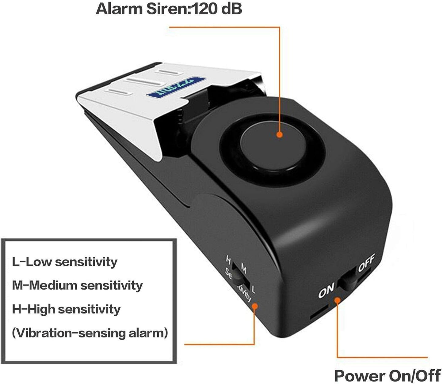 Portable Door Stop Alarm - 120dB Security Alert for Home, Travel, Apartment