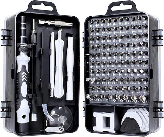 115-in-1 Magnetic Screwdriver Set - Precision DIY Tool Kit for Electronics, Glasses & Watches (Black)