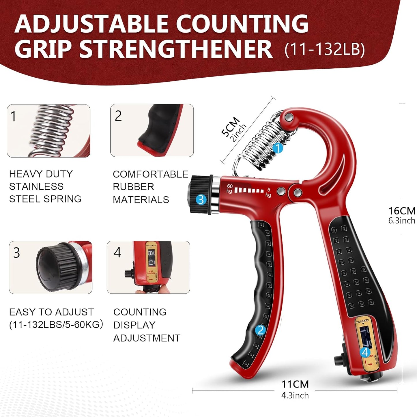 13 PCS Grip Strength Trainer Kit - Hand, Forearm & Finger Exerciser for Muscle Building & Recovery