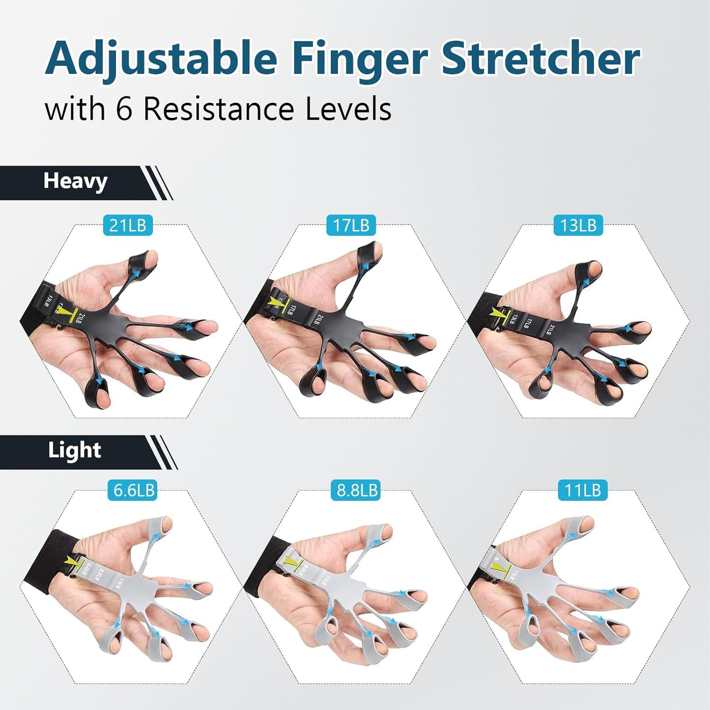 13 PCS Grip Strength Trainer Kit - Hand, Forearm & Finger Exerciser for Muscle Building & Recovery