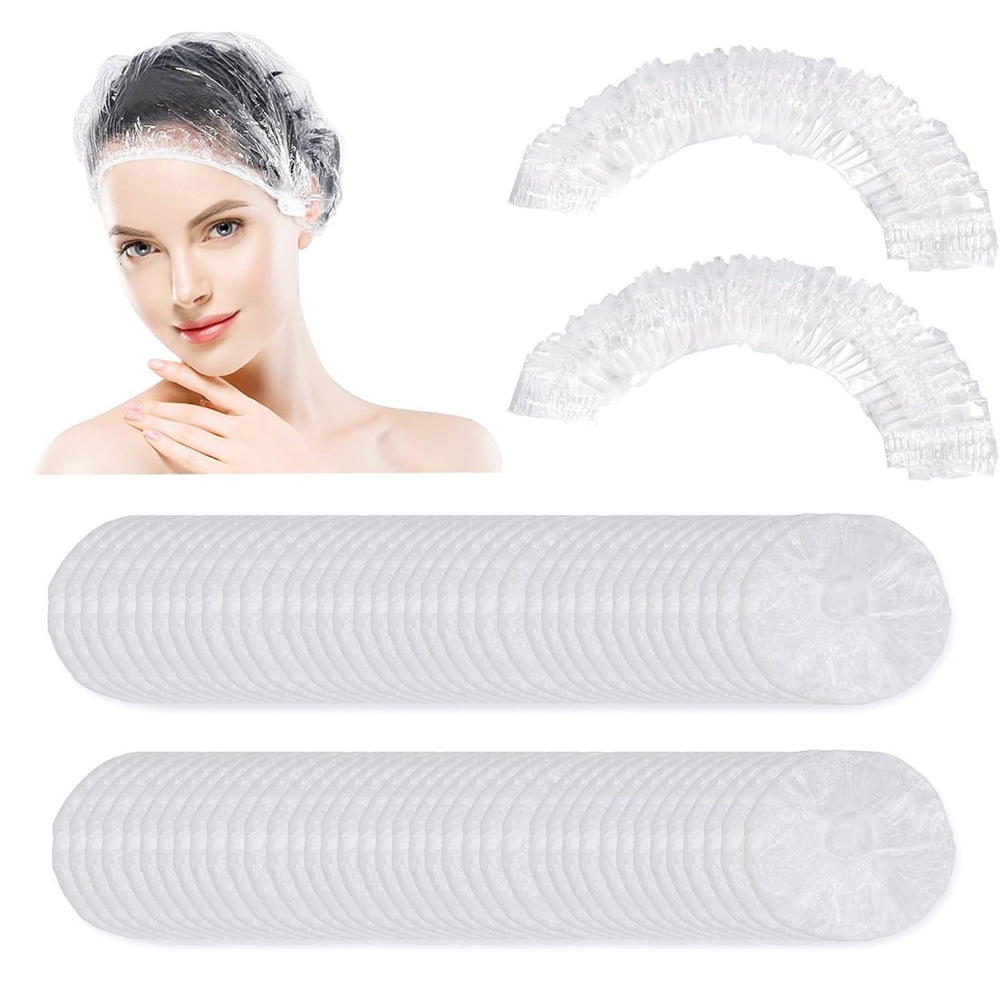 150 PCS Disposable Waterproof Shower Caps – Thickening Caps for Women, Kids, Salon, Travel & Home Use