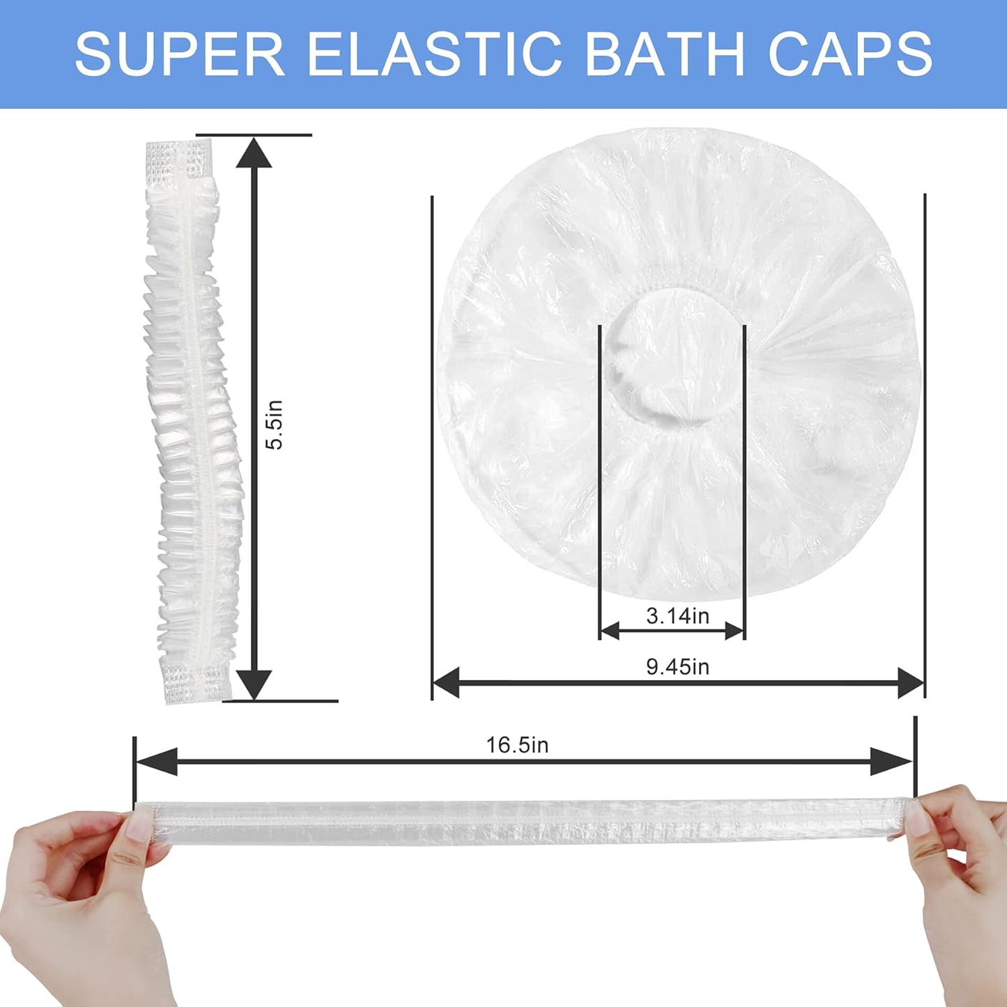 150 PCS Disposable Waterproof Shower Caps – Thickening Caps for Women, Kids, Salon, Travel & Home Use