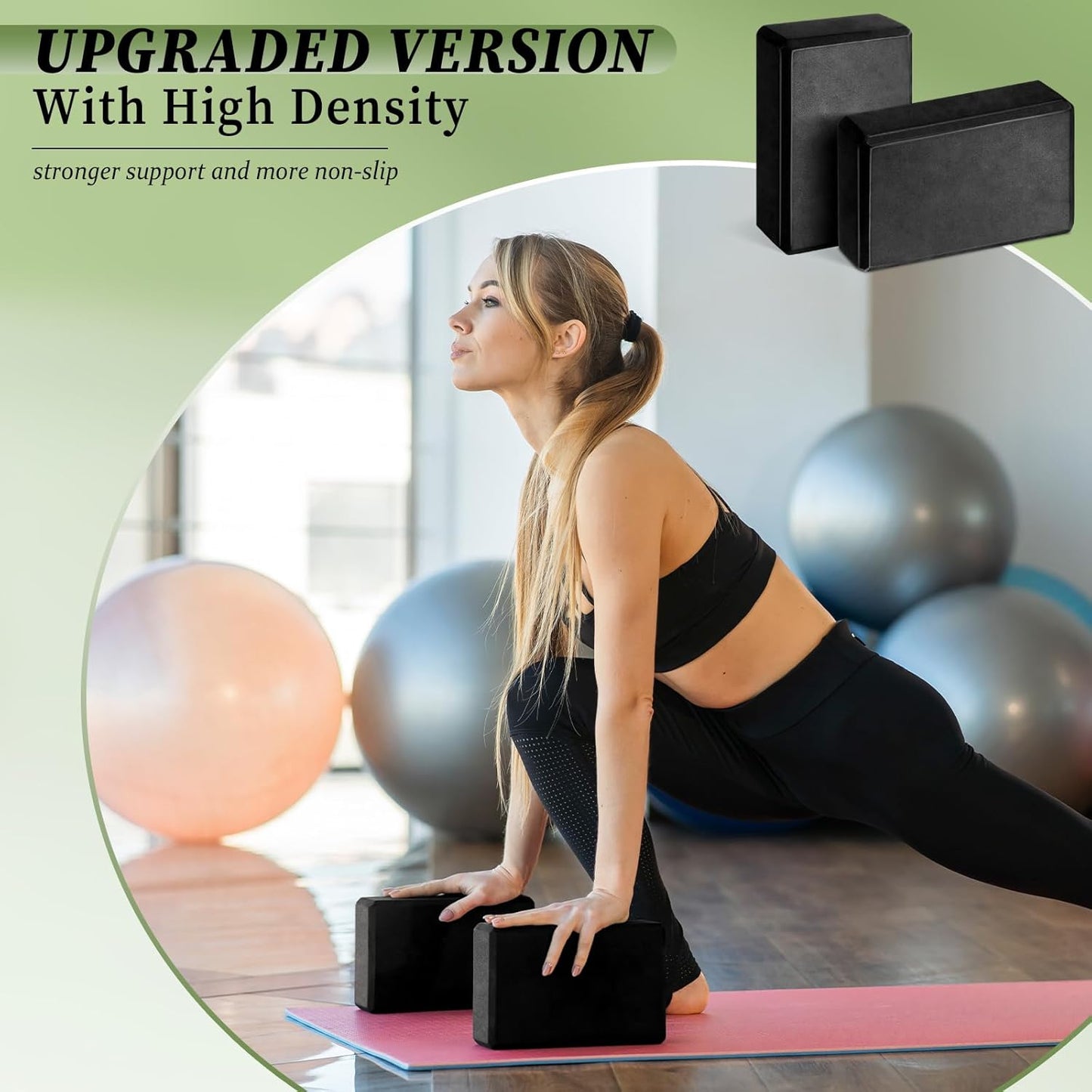 20PCS EVA Foam Yoga Blocks – Lightweight, Non-Slip Support for Pilates, Stretching & Meditation (Black)