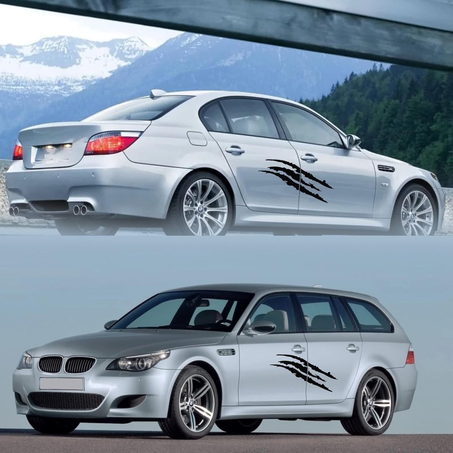 2 PCS Claw Mark Car Decals – Headlight Scratch Stripes Vinyl for Cars, Trucks, SUVs & Motorcycles (Black)