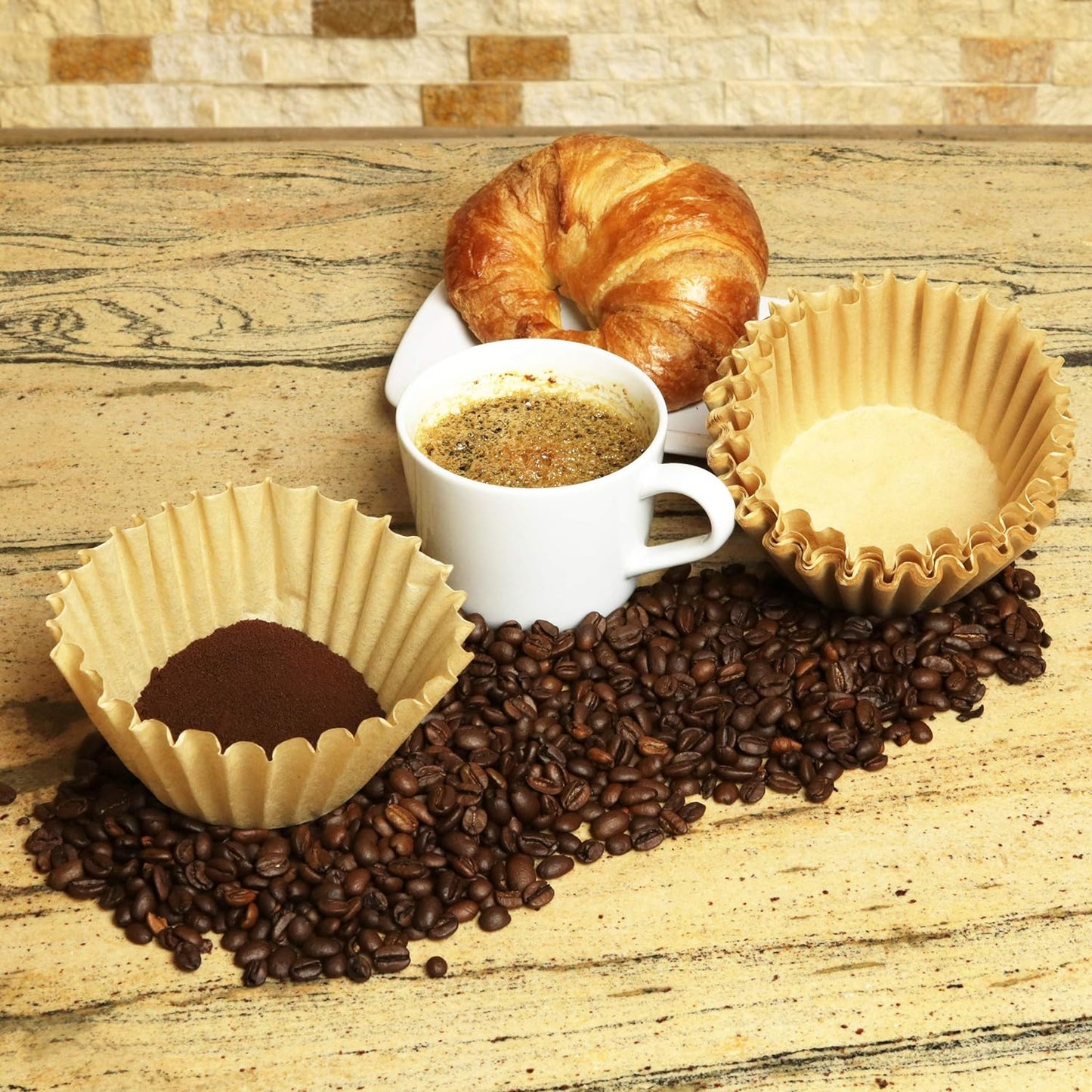 500 Natural Unbleached Coffee Filters – 8-12 Cup Basket