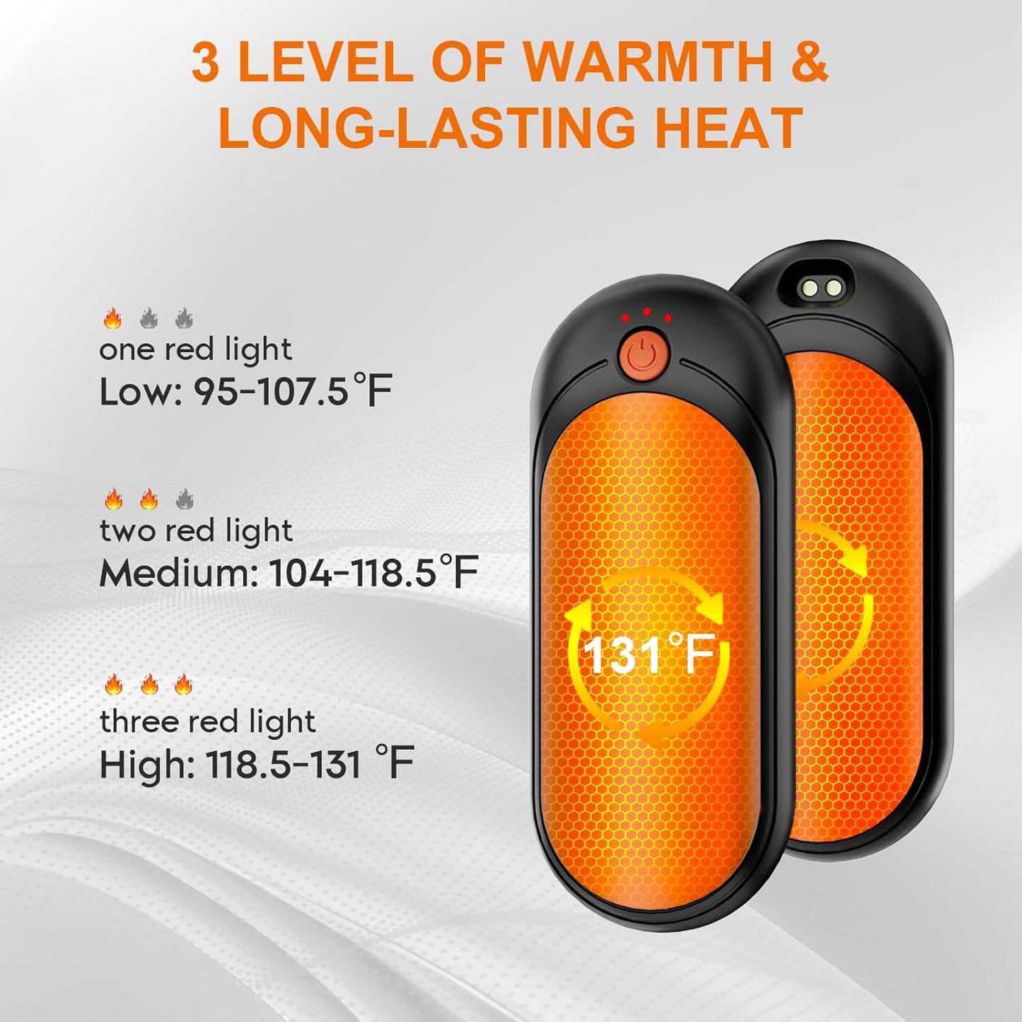 AI Rechargeable Hand Warmers 2-Pack - 14000mAh Electric Hand Warmers with Charging Case, Safe Heat, Perfect for Outdoor, Golf & Camping Gifts