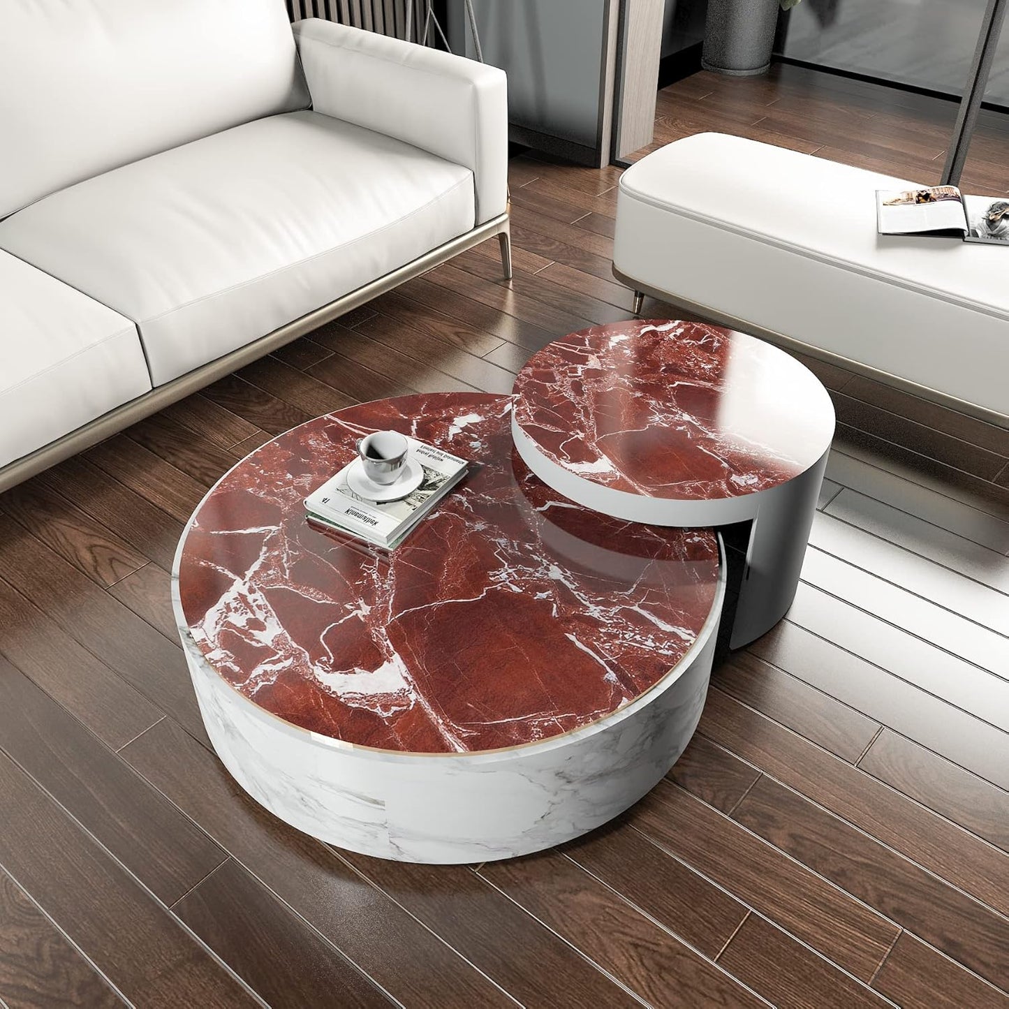 Red Brown Marble Contact Paper – Peel & Stick, Waterproof, 88"x15.8"