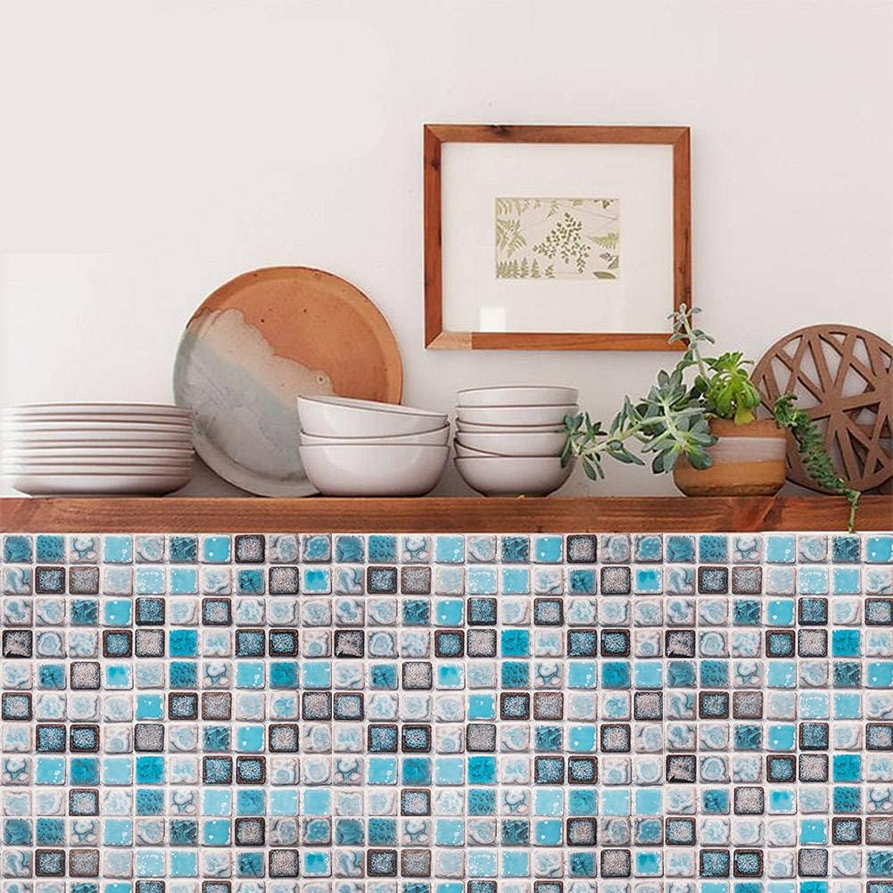 Blue Mosaic Self-Adhesive Wallpaper – Peel & Stick, 15.7'' x 78.7