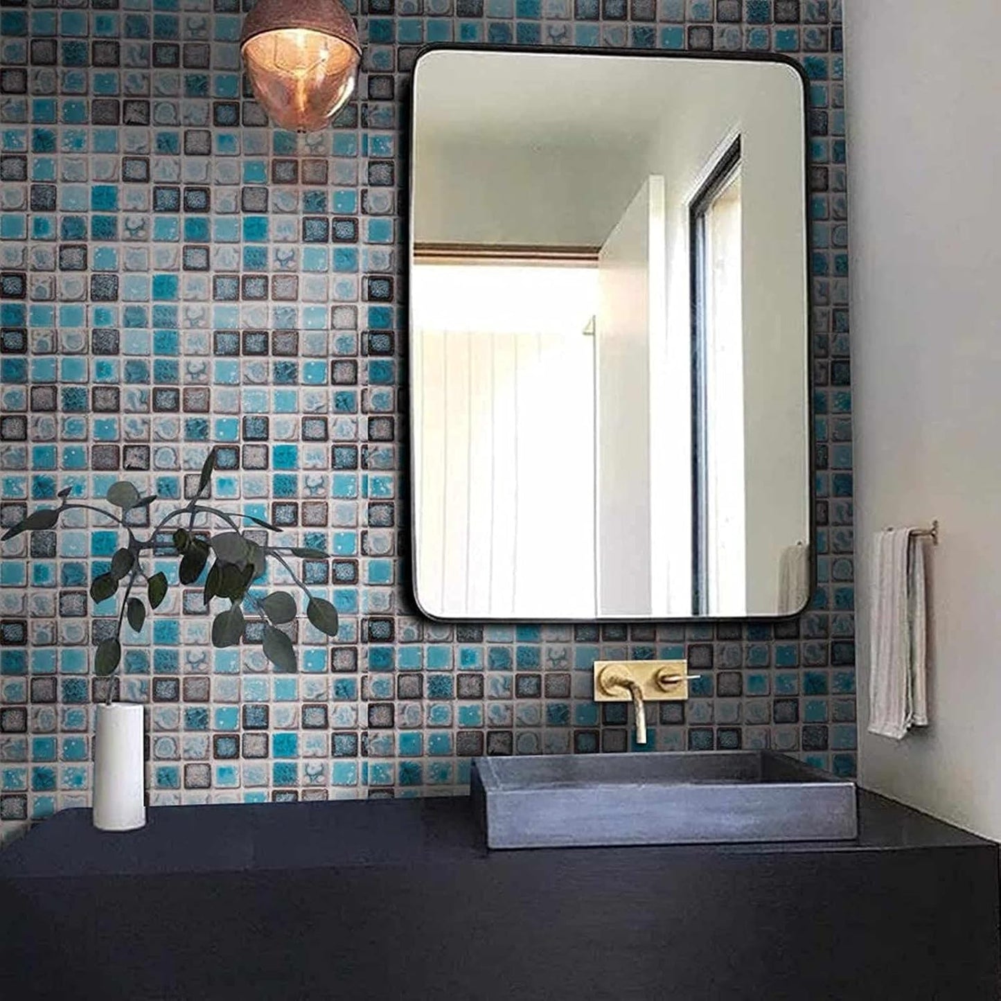 Blue Mosaic Self-Adhesive Wallpaper – Peel & Stick, 15.7'' x 78.7