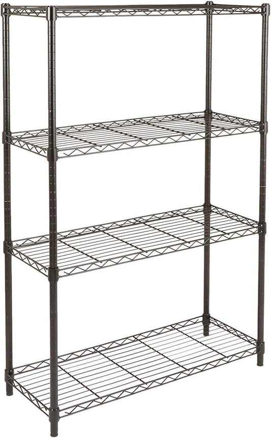 4-Shelf Adjustable Heavy-Duty Steel Wire Rack - Storage Organizer for Kitchen & Garage (36”L x 14”W x 54”H, Black)