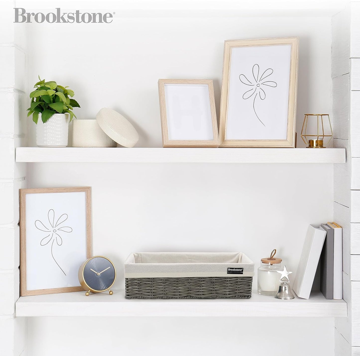 2 PACK Wicker Storage Baskets – Boho Decorative Bins for Shelves, Toilet Paper Storage & Home Organization