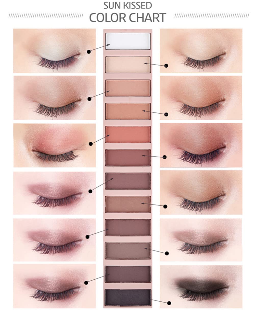 2-Pack 12-Color Nude Eyeshadow Palette Set - Matte, Shimmer & Glitter Pigments, Waterproof Smokey Makeup Kit
