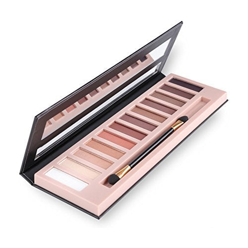 2-Pack 12-Color Nude Eyeshadow Palette Set - Matte, Shimmer & Glitter Pigments, Waterproof Smokey Makeup Kit