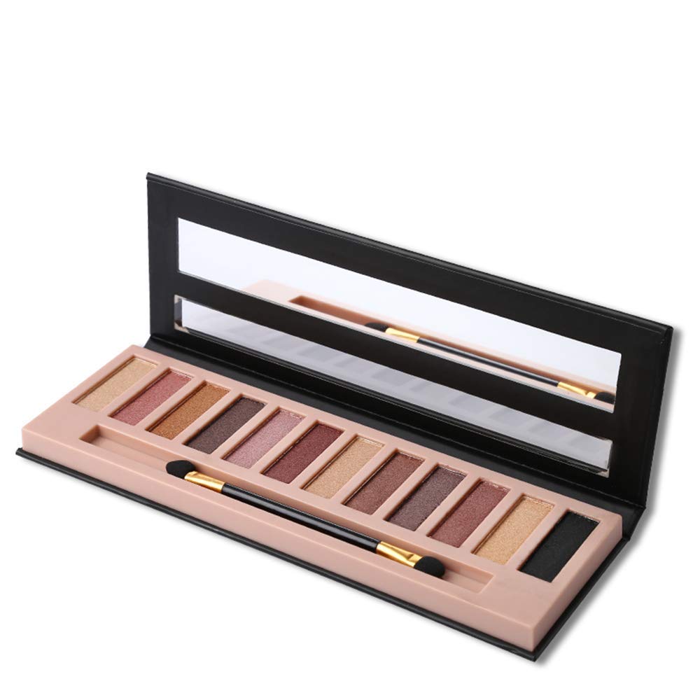 2-Pack 12-Color Nude Eyeshadow Palette Set - Matte, Shimmer & Glitter Pigments, Waterproof Smokey Makeup Kit