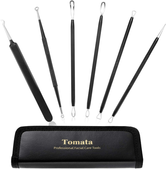 6x Professional Stainless Steel Comedone Extractor Tools for Blackhead and Pimple Removal