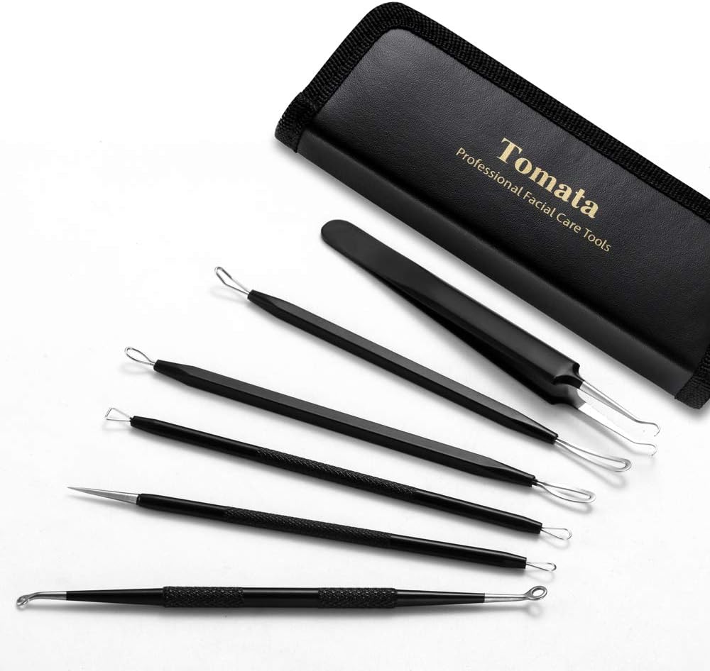 6x Professional Stainless Steel Comedone Extractor Tools for Blackhead and Pimple Removal